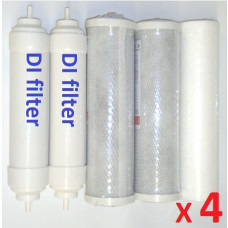 4 set 20 pcs double 0 PPM DI RO Replacement filter FS-5BBx4