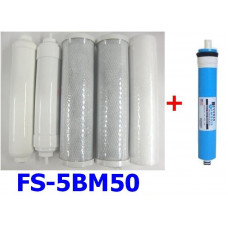 6pcs Reverse Osmosis RO replacement filter and 50 GPD Membrane F