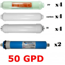 4set 12pcs 0ppm Replacement Filters+50GPD Membrane#FS-PO14M50